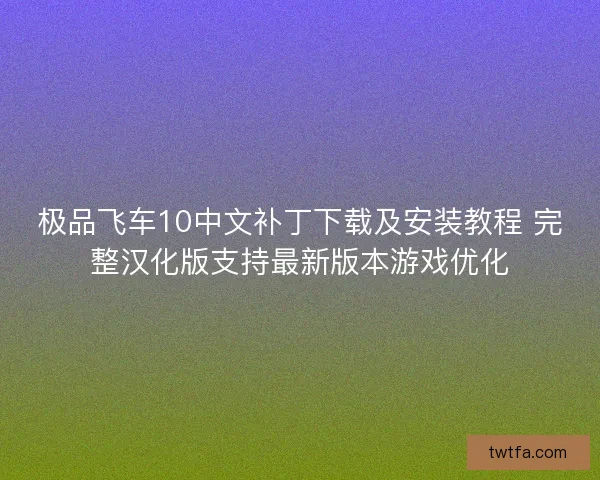 极品飞车10中文补丁下载及安装教程 完整汉化版支持最新版本游戏优化 极品飞车10中文补丁下载及安装教程 完整汉化版支持最新版本游戏优化